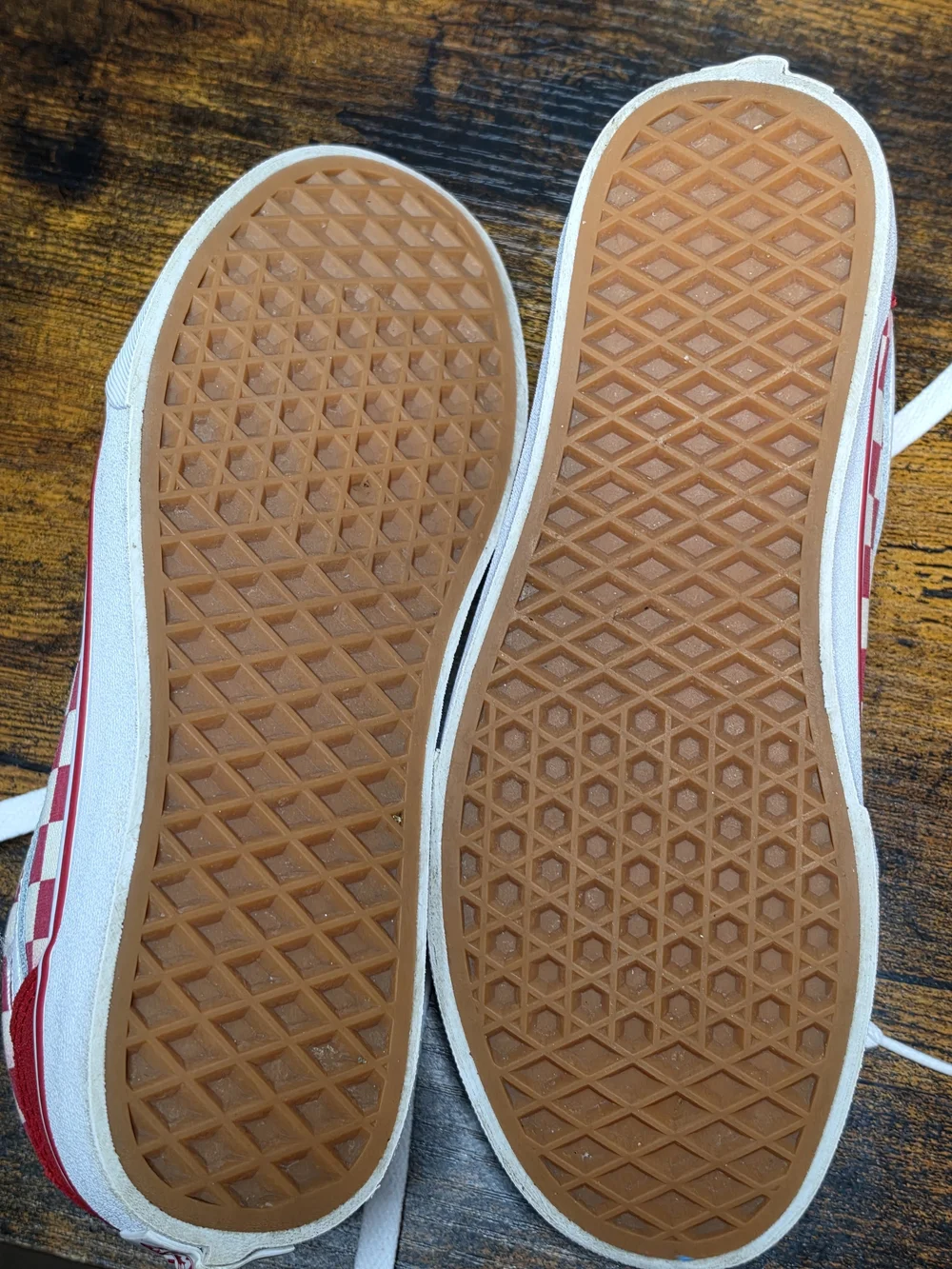 Vans Old School Red and White Checkerboard Sneakers